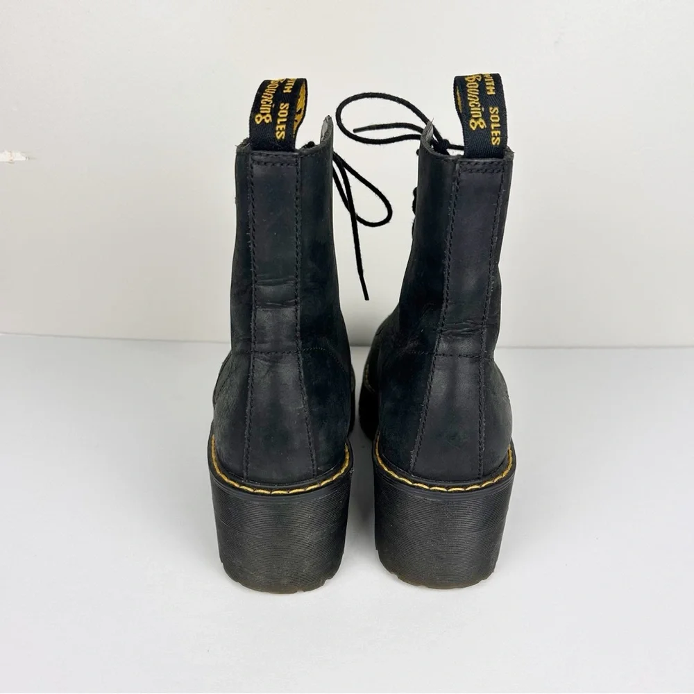 Dr Martens Shriver Hi Leather Boots Black Heel Platform Sz 9 - Picture 4 of 6